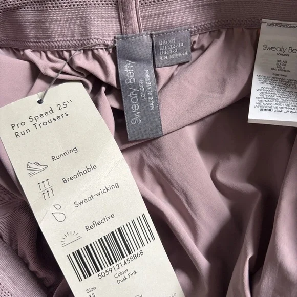 NWT Sweaty Betty Women's Size XS Dusk Pink Pro Speed 25" Run Trousers - Picture 3 of 8